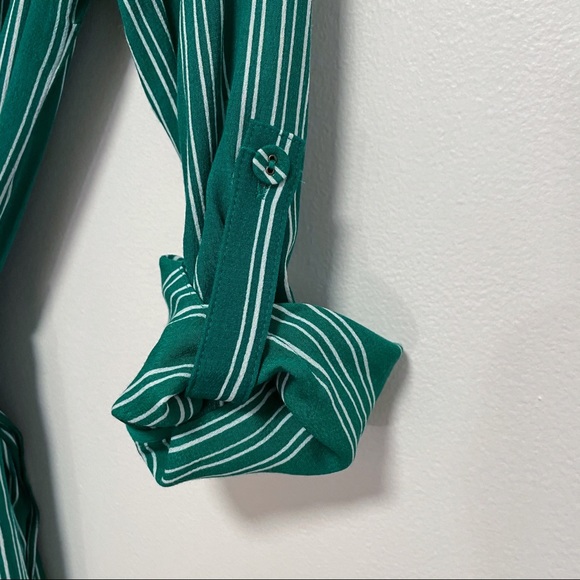 Maeve Anthropologie green striped button dress - Picture 5 of 5